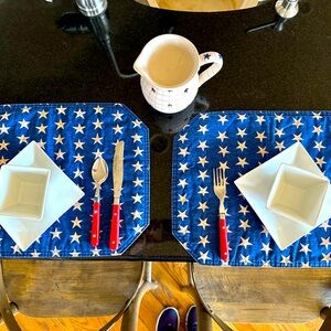 Placements, reversible. Red, White, and Blue.